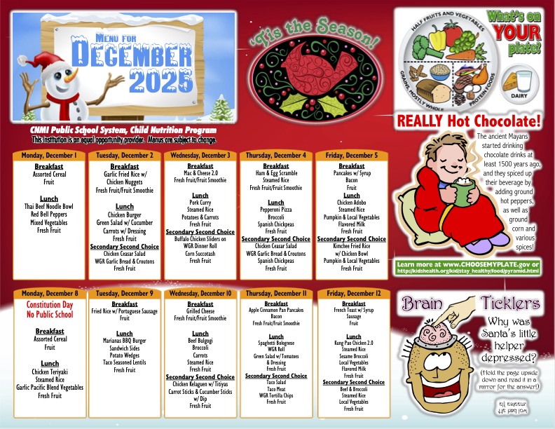 December Menu